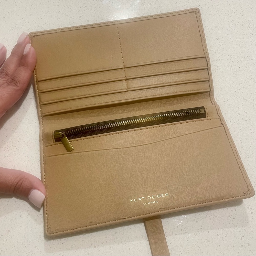 Kurt Geiger Tan Kensington Quilted Wallet - Picture 3 of 5